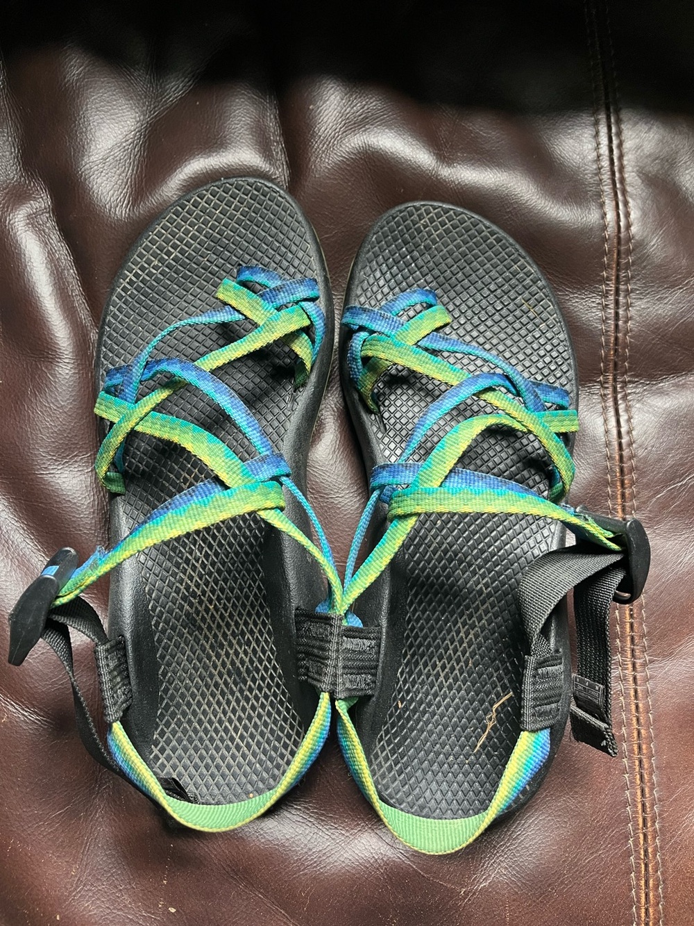 Chaco ZX/2 Women's Black Sandals with Blue and Green Straps